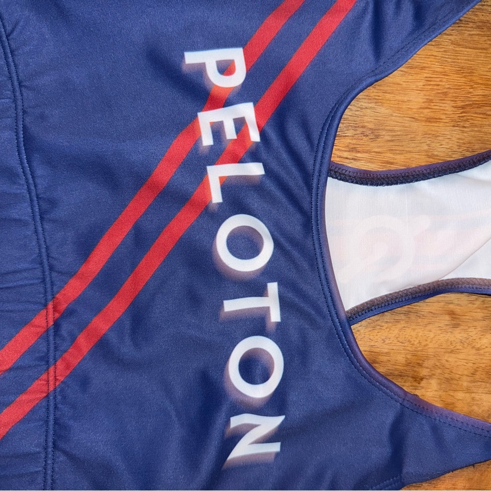 Peloton Navy and Red Athletic Bra
